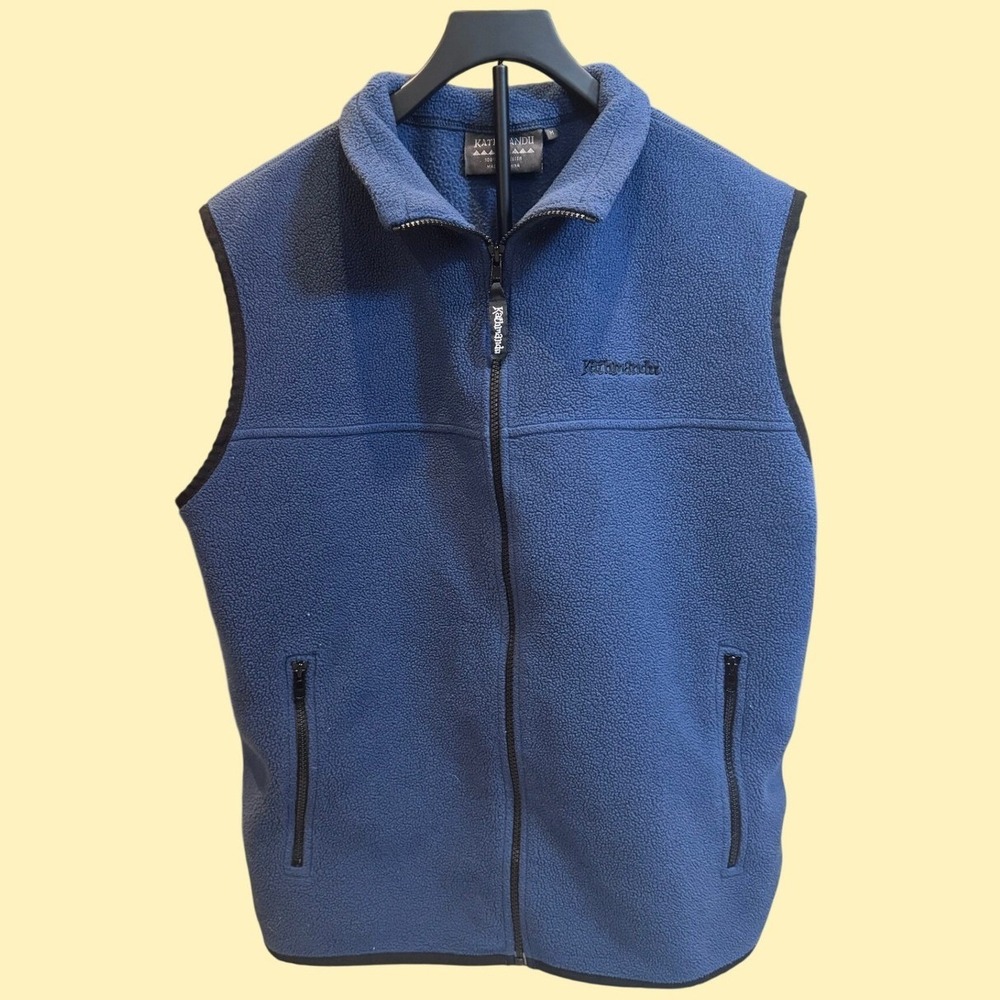 KATHMANDU Full Zip Fleece Vest M Blue Sleeveless Outdoor Jacket